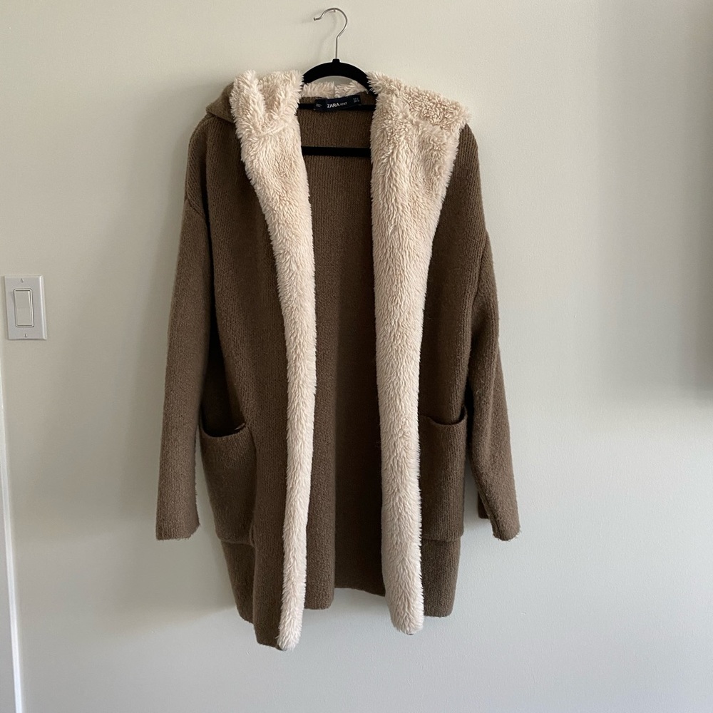 Zara Sweater Cardigan with Fur